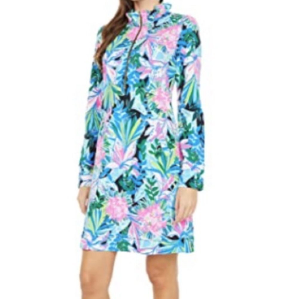 Lilly Pulitzer Skipper Ruffle Dress in Onyx You Me and Giraffe size Large NWT